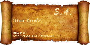 Sima Arnó névjegykártya